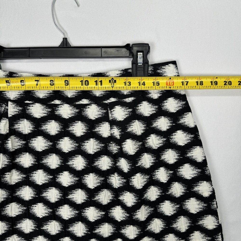 Banana Republic Mini Skirt Black White Polka Dot Size 10 A-Line Pleated Back Zip - Picture 11 of 15